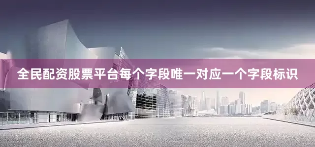 全民配资股票平台每个字段唯一对应一个字段标识